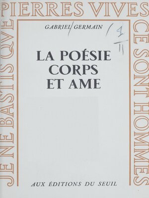 cover image of La poésie corps et âme